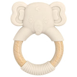 Anneau dentition Elephant silicone Bois beige