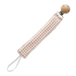 attache tétine coton rose